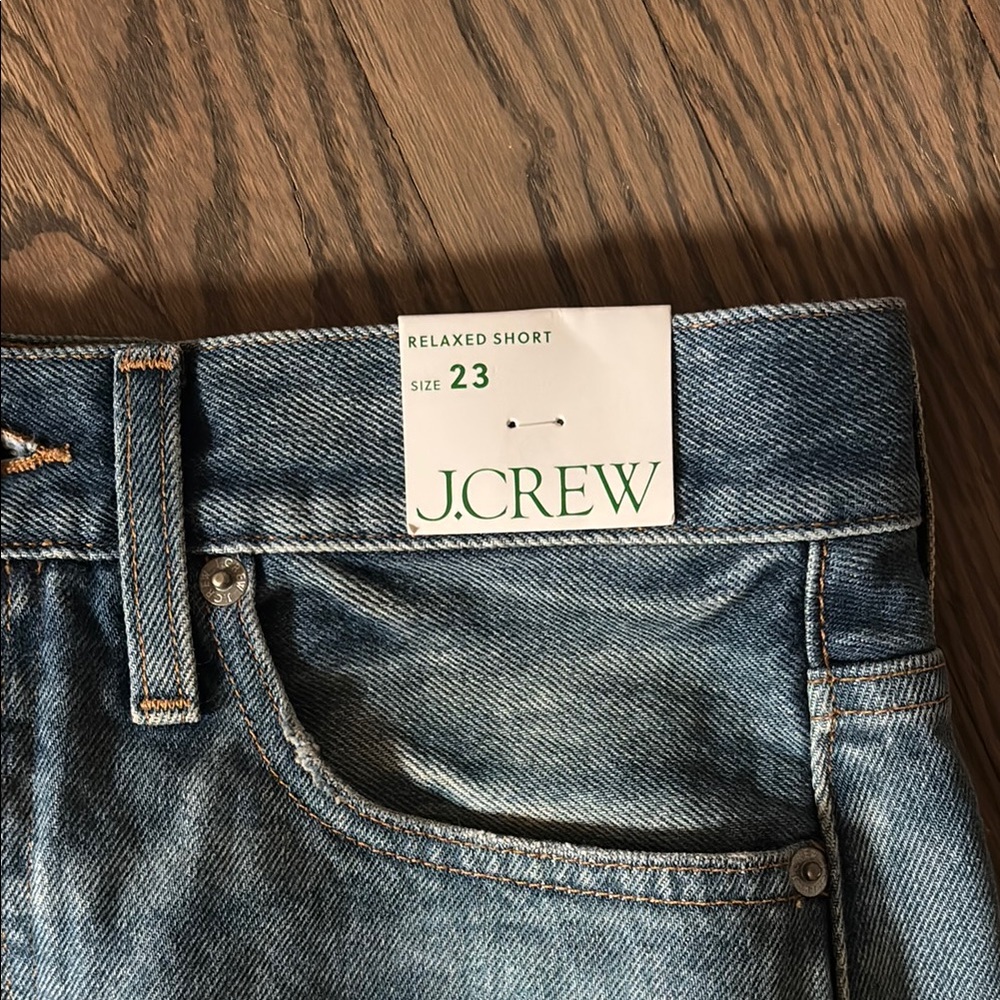 J. Crew Blue Jean Shorts Distressed High-Waisted Relaxed Fit - Picture 2 of 5